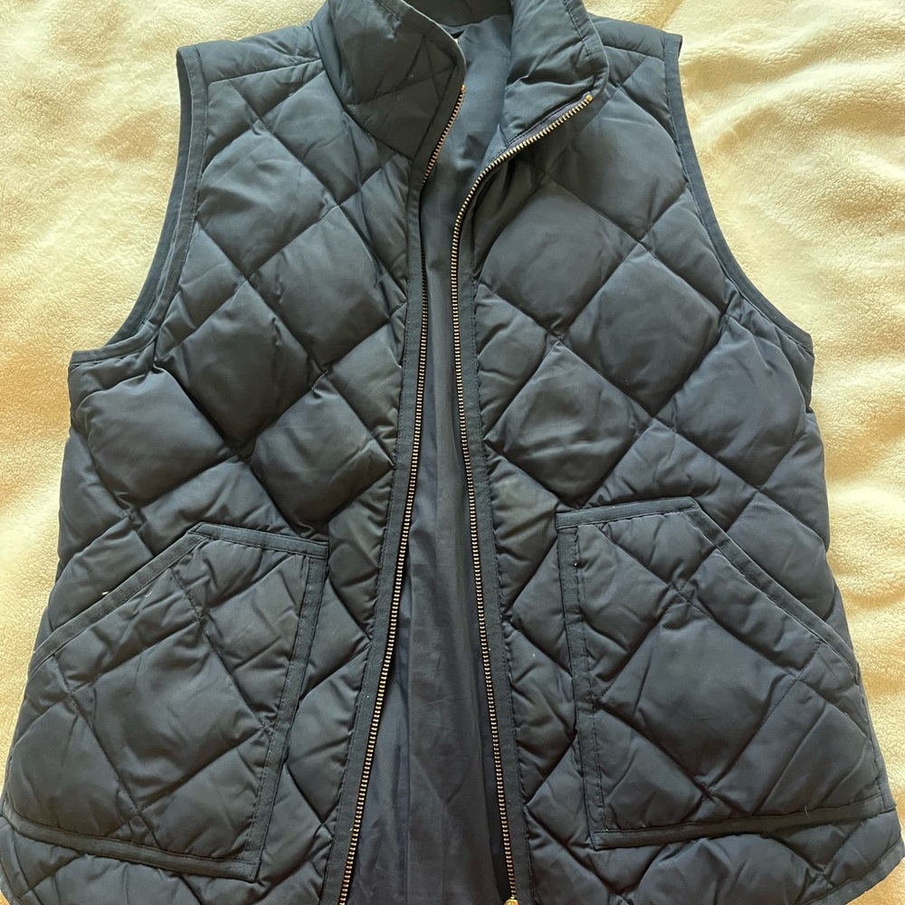 J. Crew Women's Quilted Navy Blue Vest